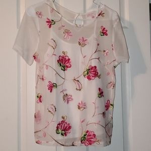 White floral top